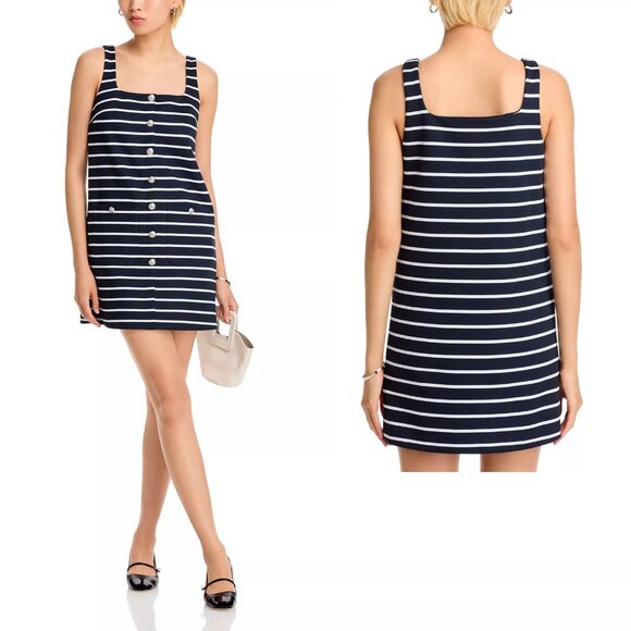 NWT New $398 Veronica Beard Tibbie Stripe Knit Mini Dress Size L - Picture 2 of 10